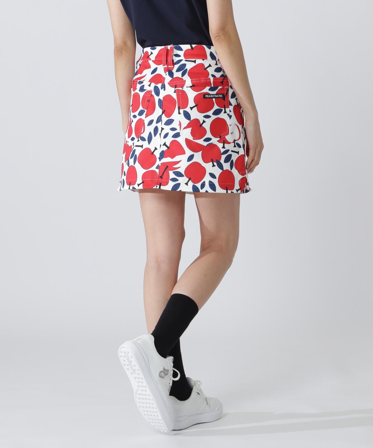 りんご総柄Peストレッチチノスカート