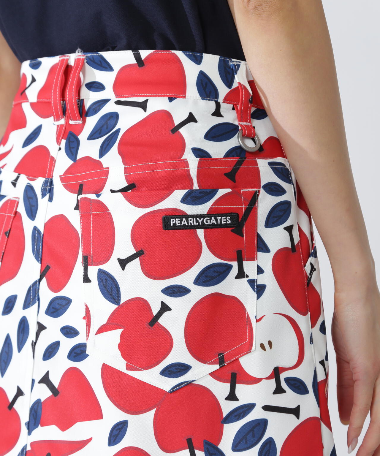 りんご総柄Peストレッチチノスカート