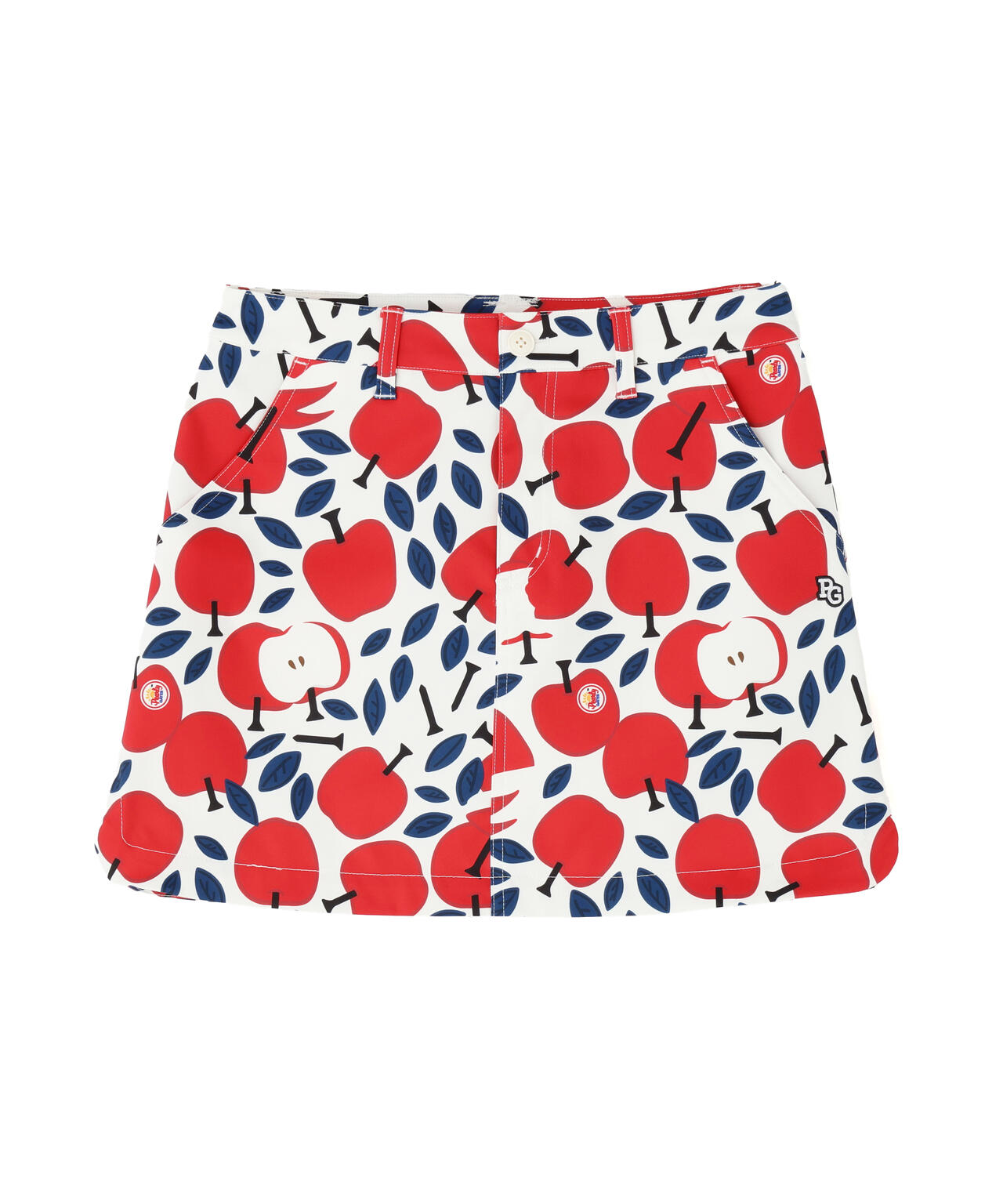 りんご総柄Peストレッチチノスカート