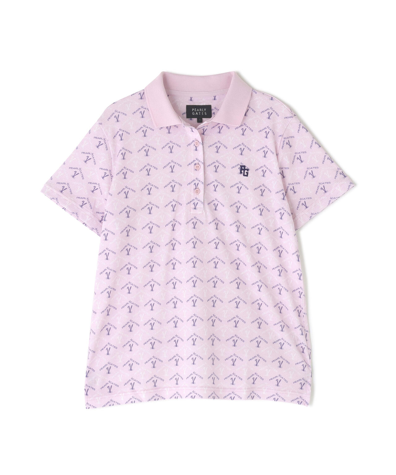 ロゴうさぎアーガイル柄プリント ベアカノコ半袖ポロシャツ