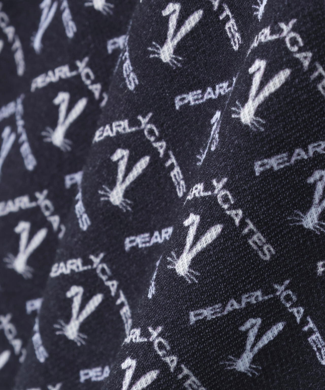 ロゴうさぎアーガイル柄プリント ベアカノコ半袖ポロシャツ