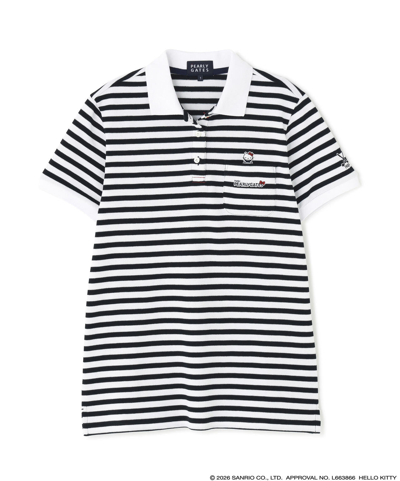 【Hello Kitty×PEARLY GATES】T/Cカノコ半袖ポロシャツ ＜ボーダー＞