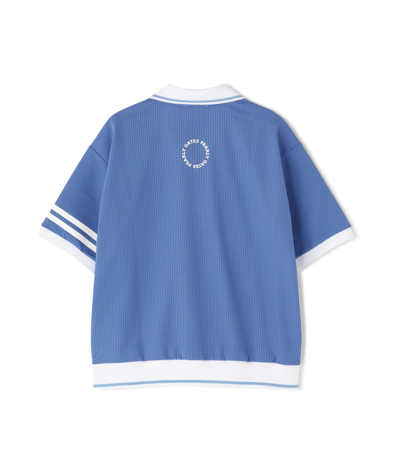 PEARLY GATES サッカーストライプ2WAYストレッチ半袖ポロシャツ サッカーストライプ2WAYストレッチ半袖ポロシャツ［Relaxシルエット