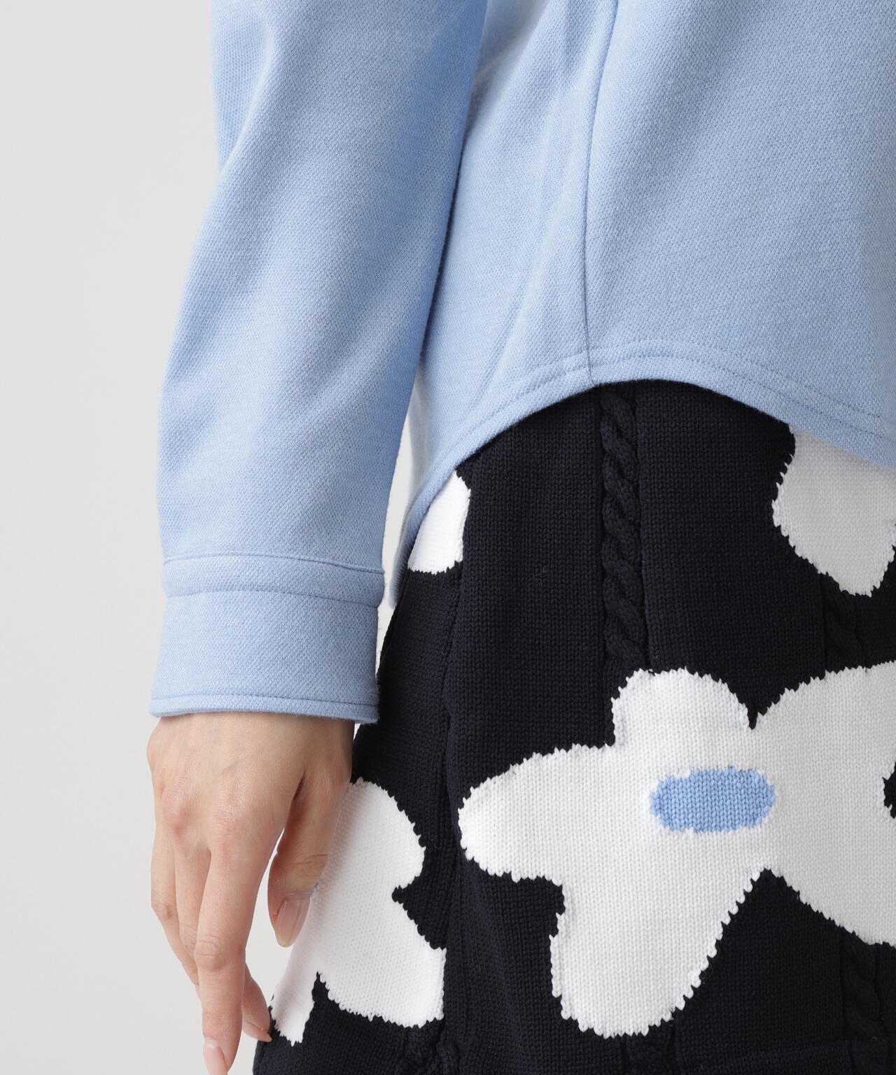 ソリストヒートストレッチ鹿の子スムース起毛長袖カットソープルオーバー