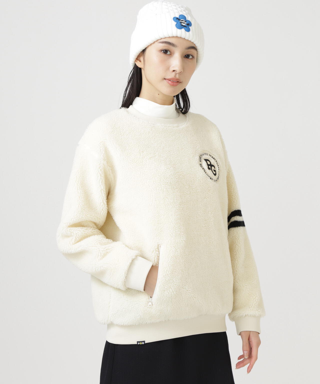 ハイパイルボアパネルJQクルーネックカットソー