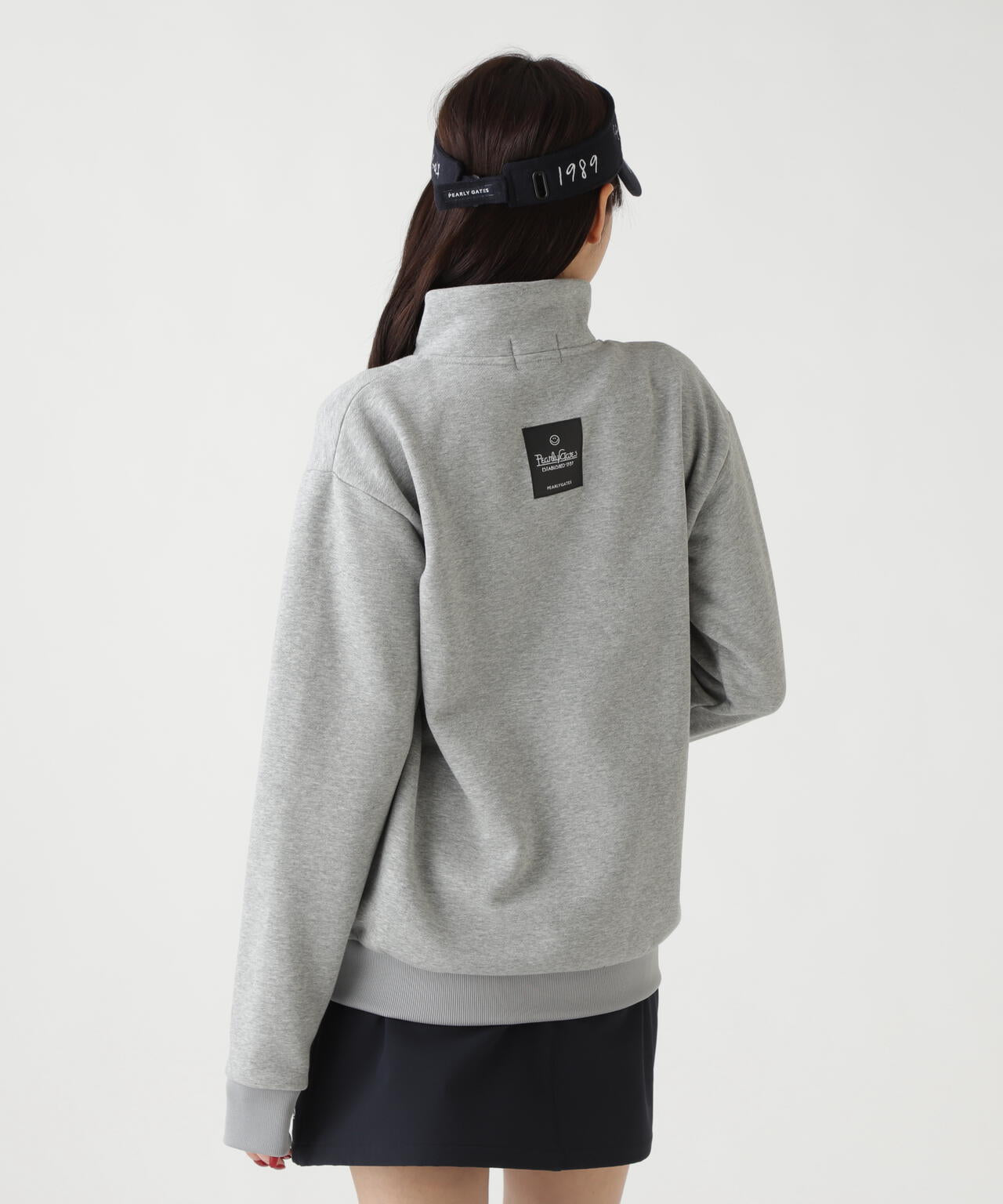 ツイル裏毛スウェットハーフジップアップ