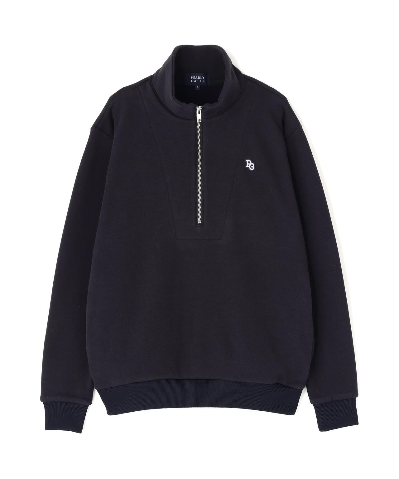 ツイル裏毛スウェットハーフジップアップ