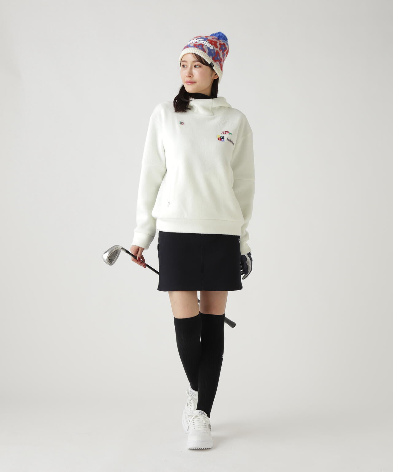 レーヨンブレンドストレッチフリースフーディプルオーバー