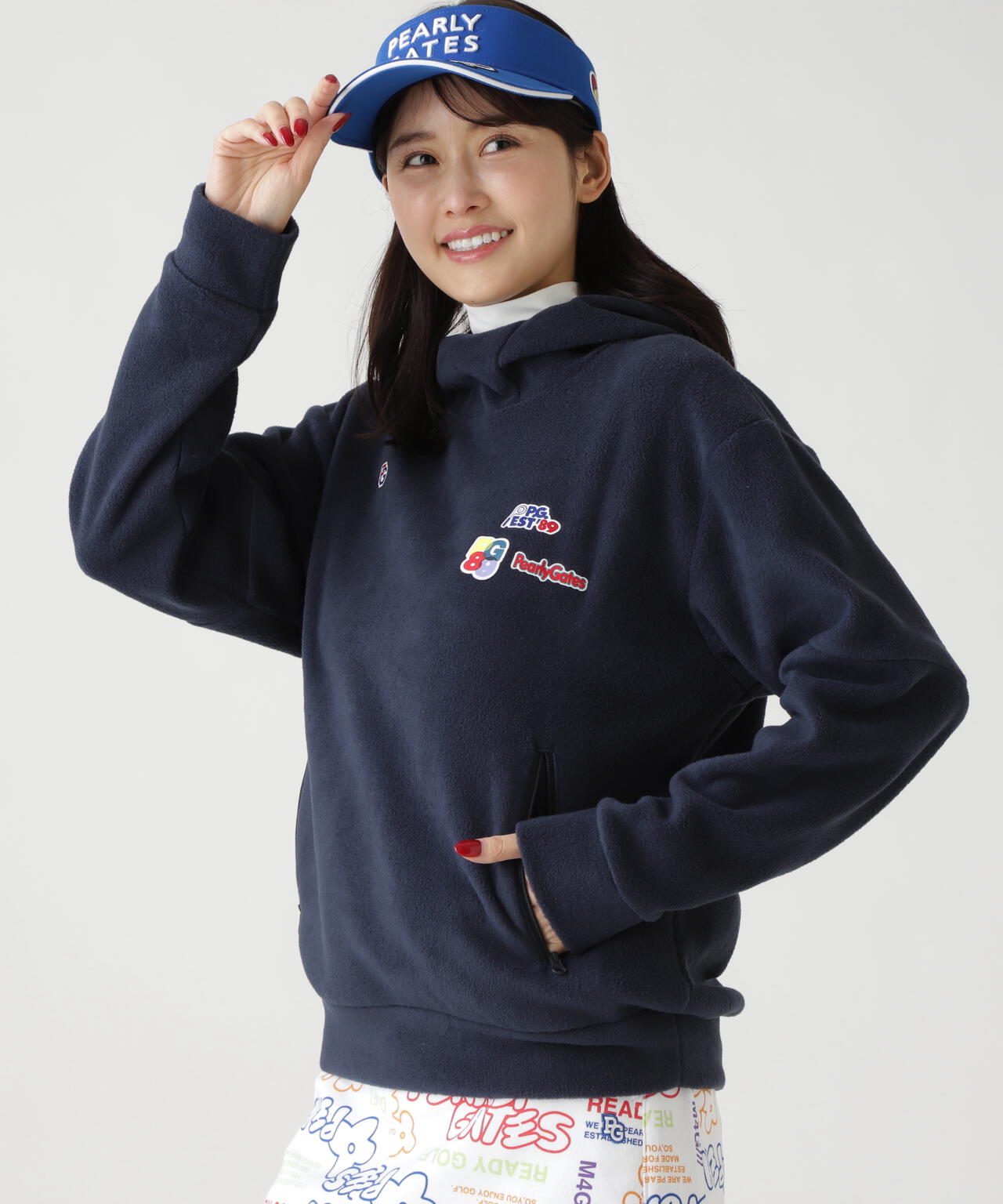 レーヨンブレンドストレッチフリースフーディプルオーバー