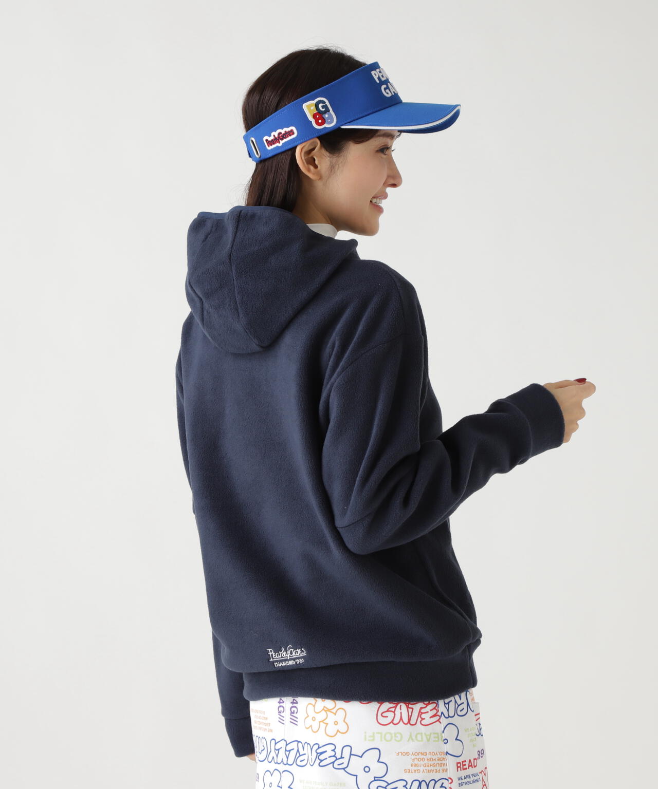 レーヨンブレンドストレッチフリースフーディプルオーバー | PEARLY