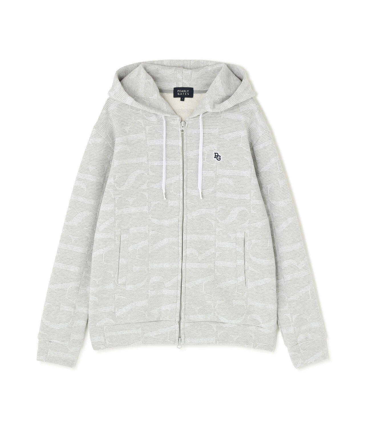 裏毛ストレッチロゴジャガードフルジップフーディジャケット | PEARLY