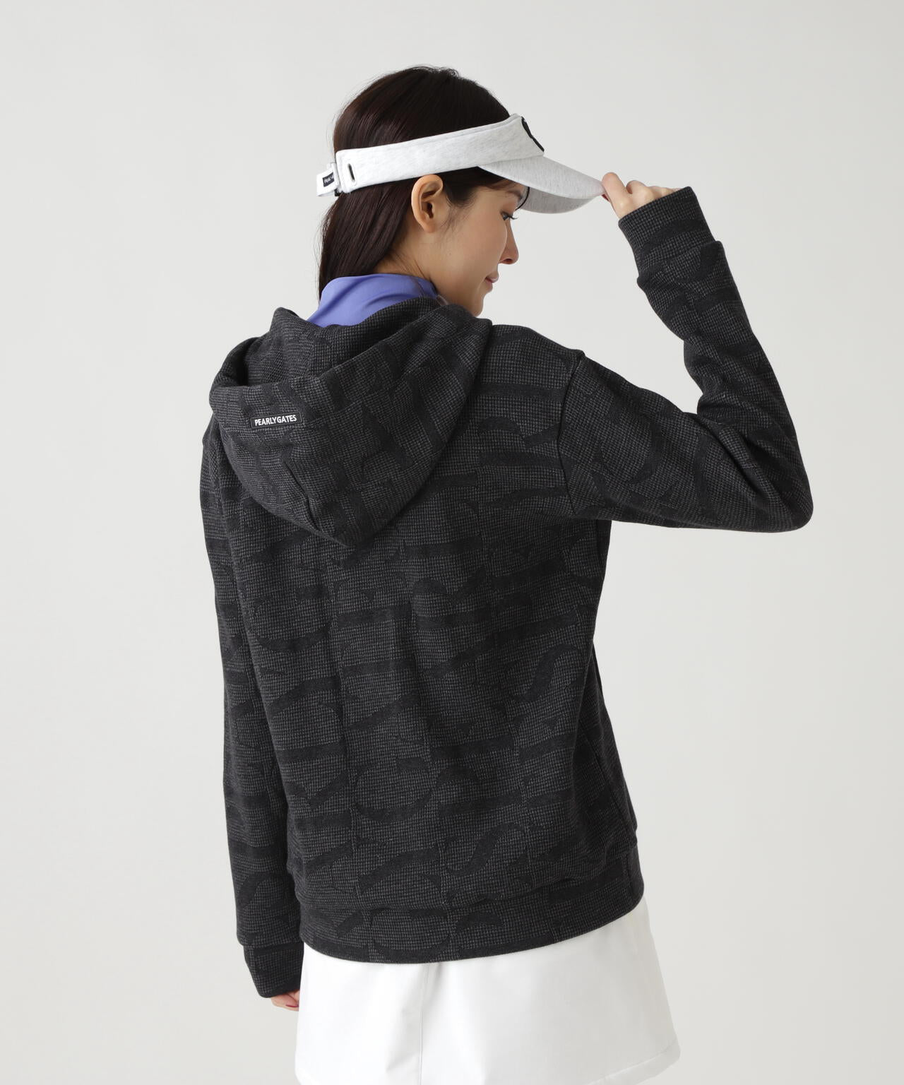 裏毛ストレッチロゴジャガードフルジップフーディジャケット