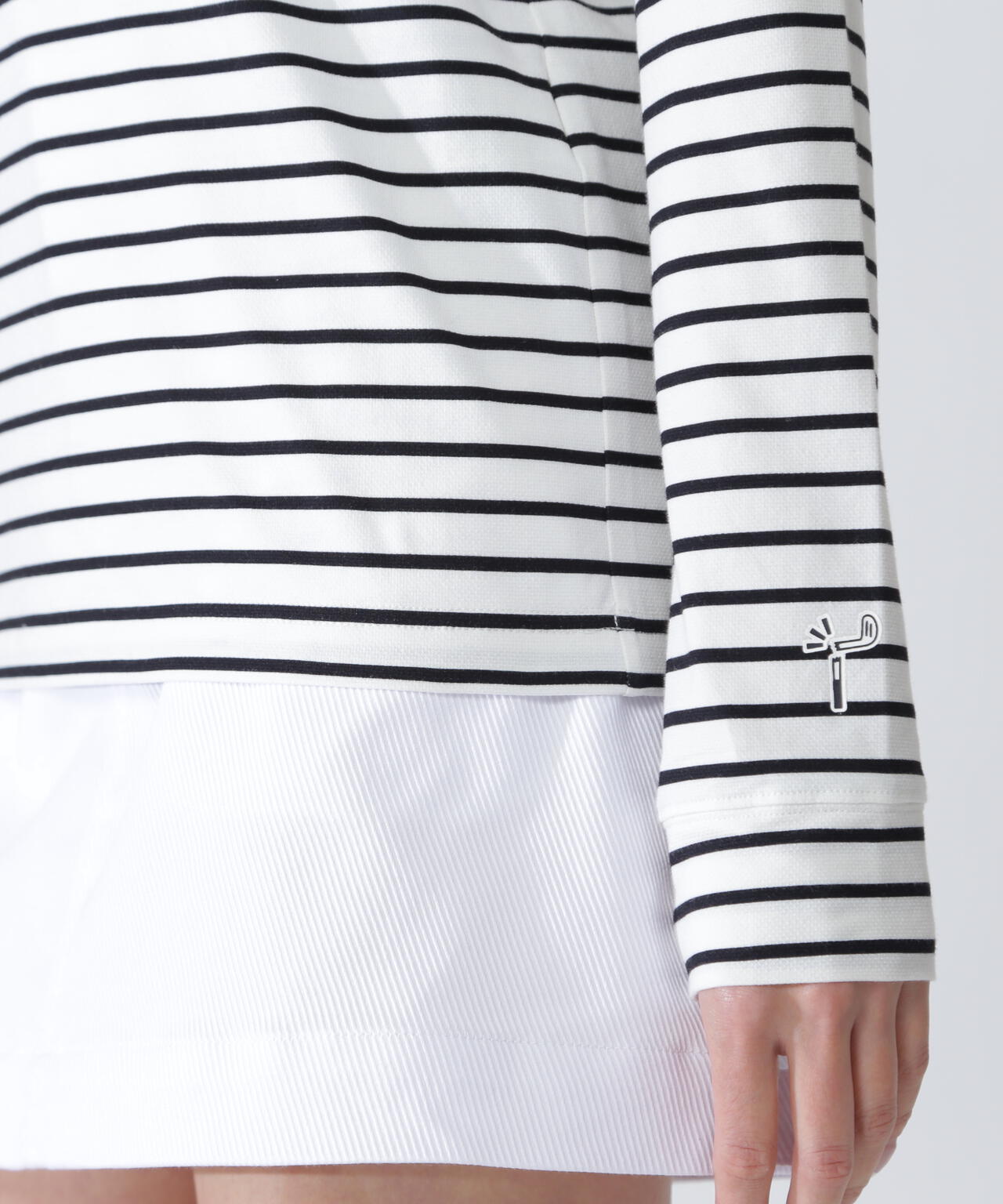 ベアカノコ長袖ハイネックカットソー ＜ボーダー柄＞