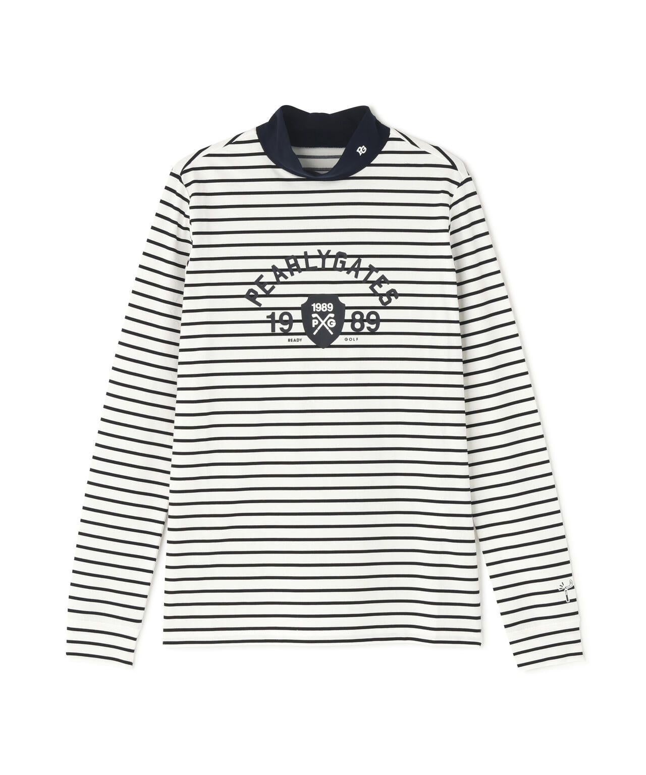 ベアカノコ長袖ハイネックカットソー ＜ボーダー柄＞