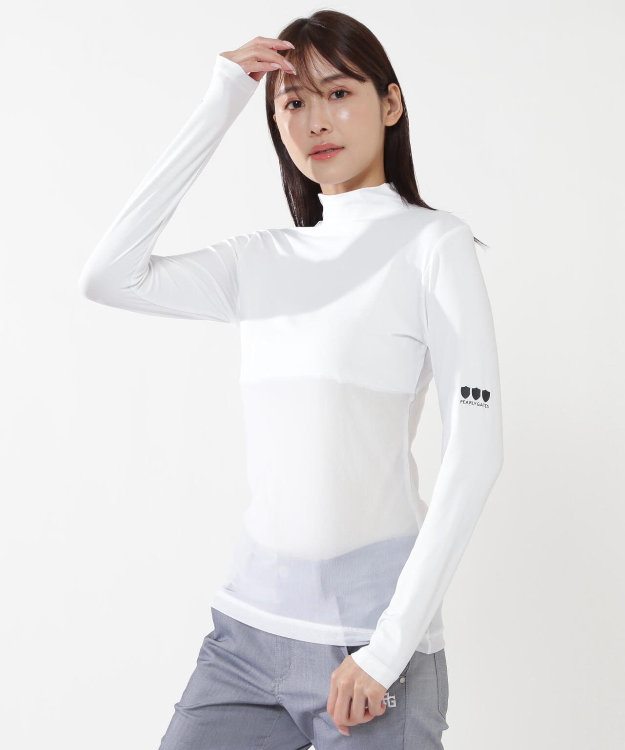 PG BODY】N/パワーネット×Peベア天竺長袖ハイネックカットソー