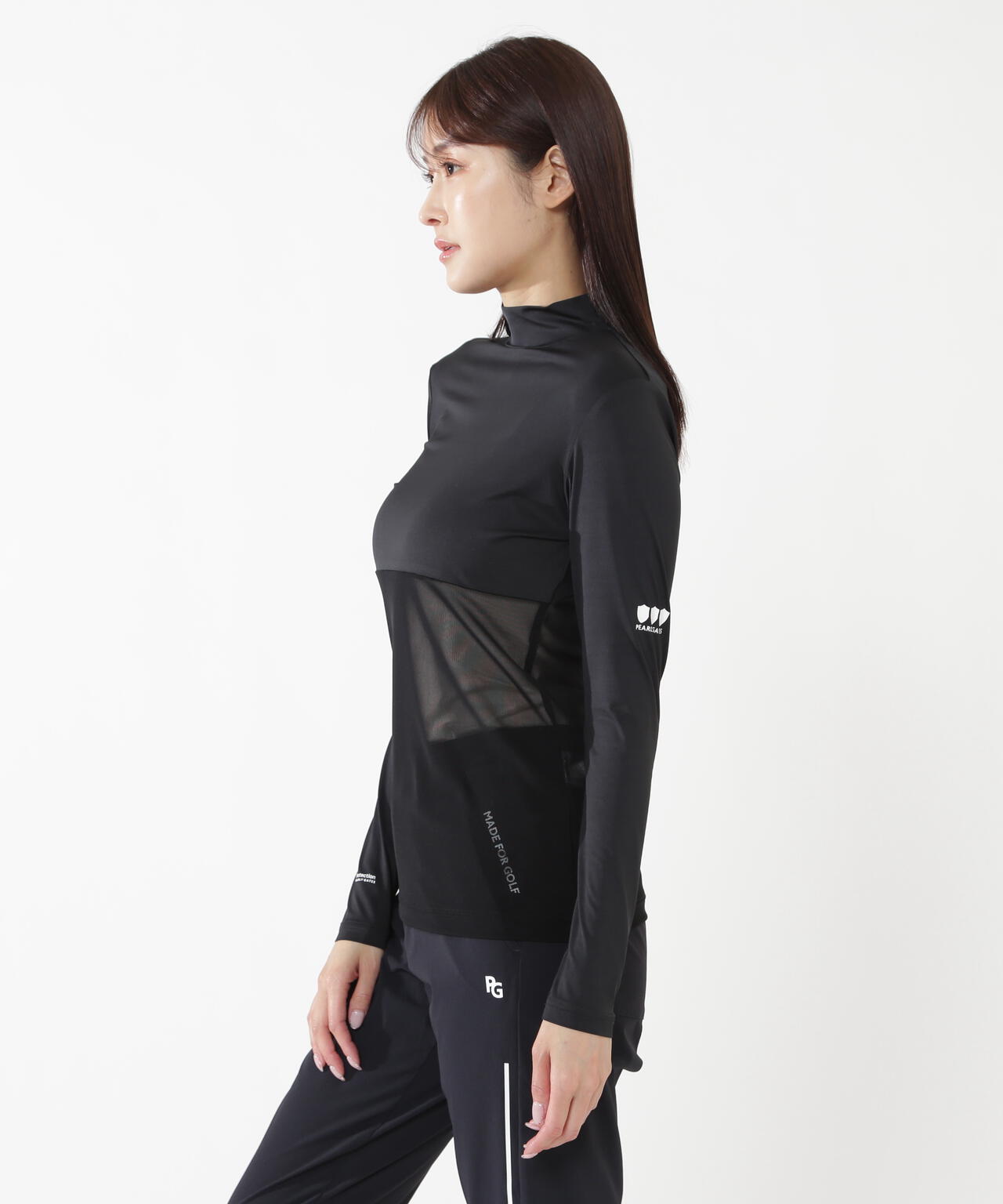 PG BODY】N/パワーネット×Peベア天竺長袖ハイネックカットソー
