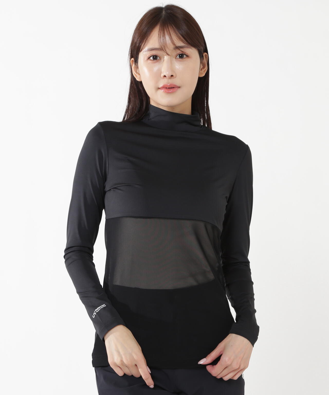 【PG BODY】N/パワーネット×Peベア天竺長袖ハイネックカットソー