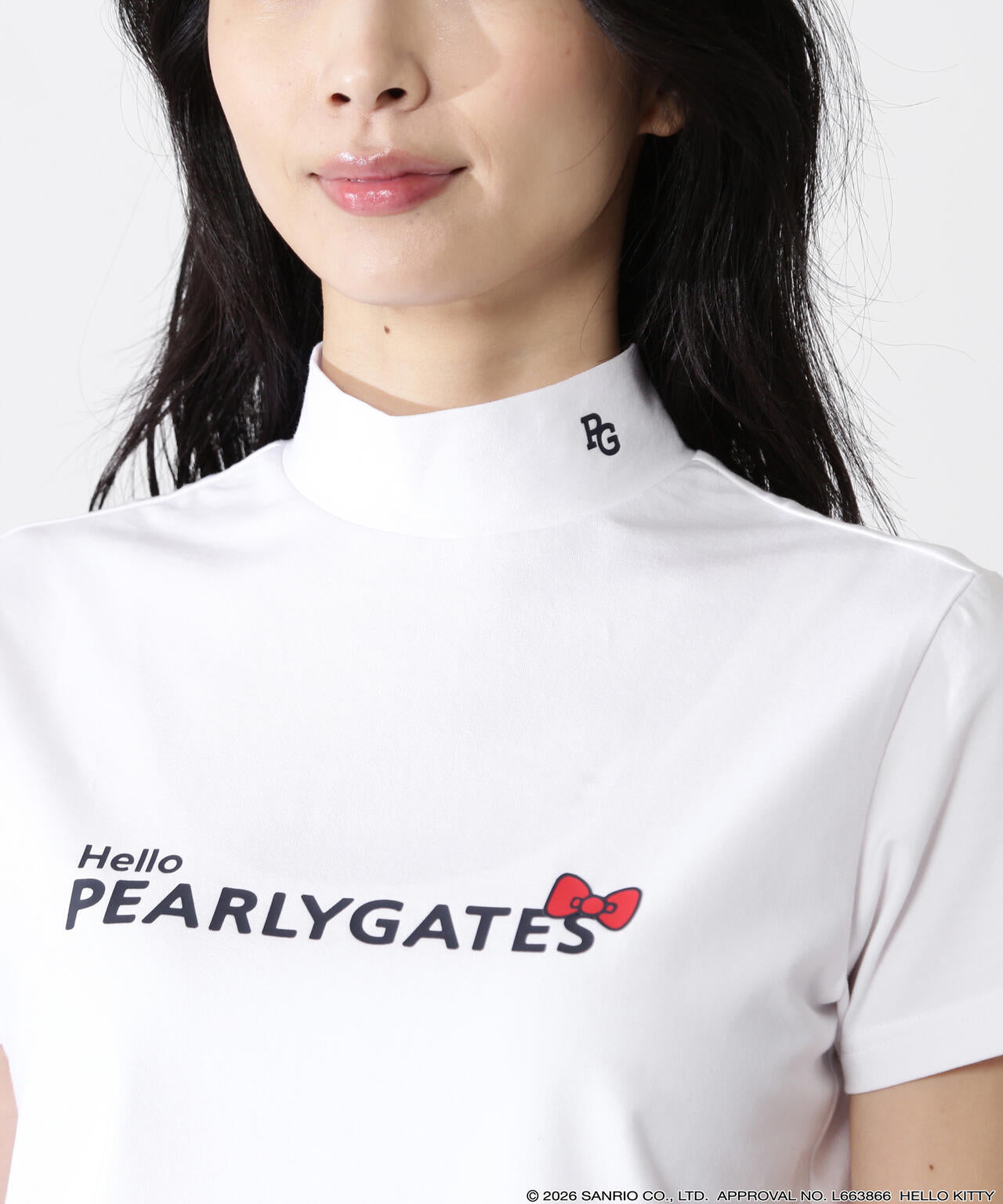 Hello Kitty×PEARLY GATES】ベア天竺半袖ハイネックカットソー