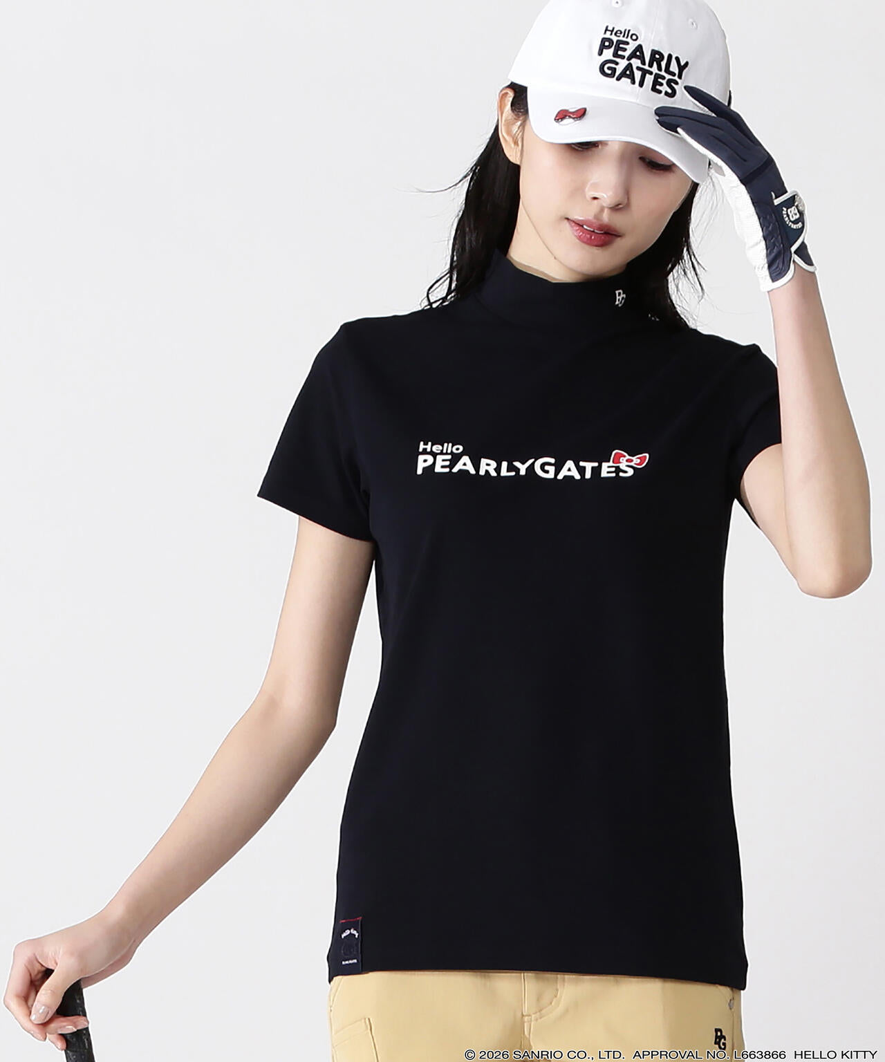 Hello Kitty×PEARLY GATES】ベア天竺半袖ハイネックカットソー
