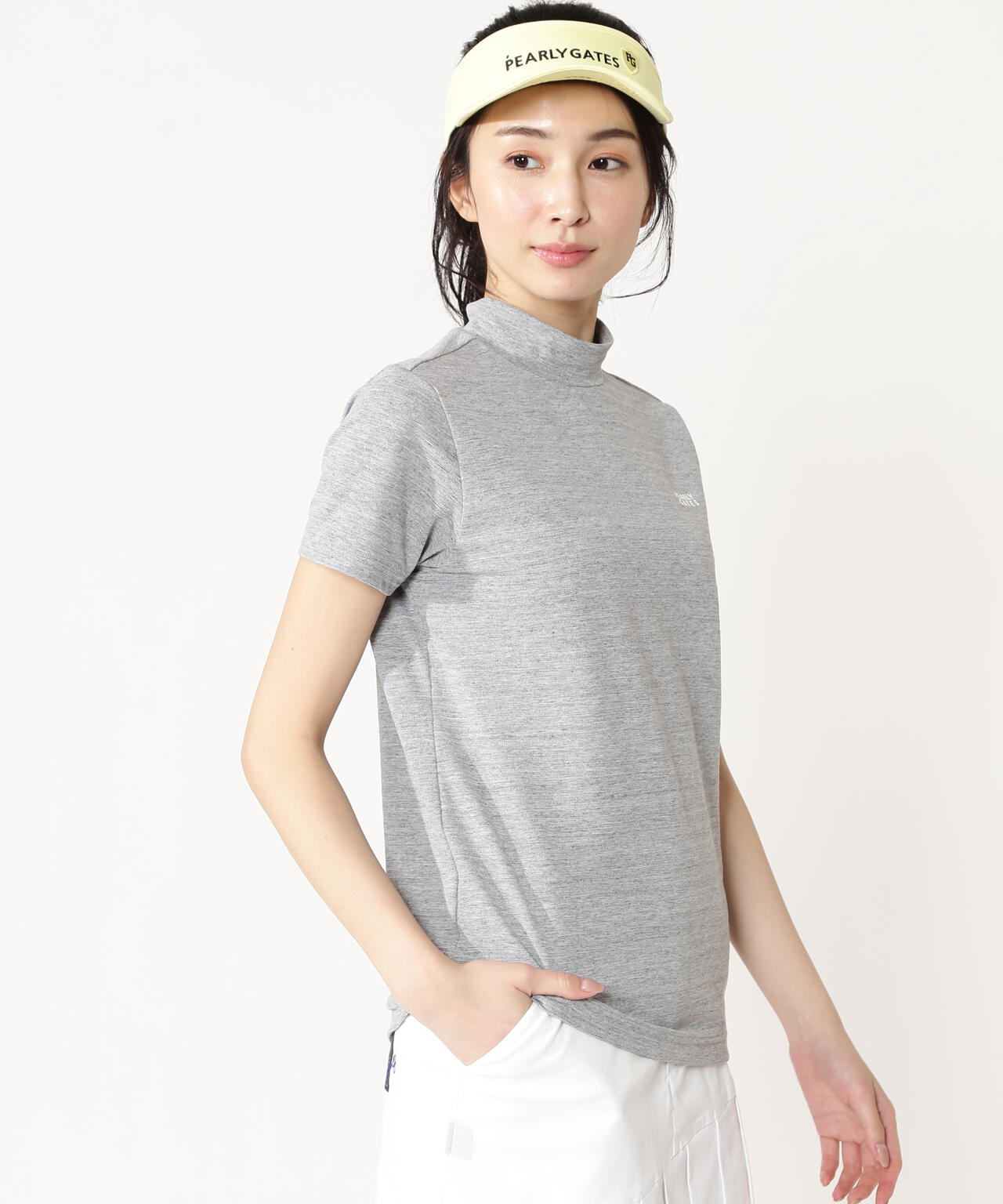 【PG is PG】FD30/ベア変形鹿の子ボーダー半袖ハイネックカットソー