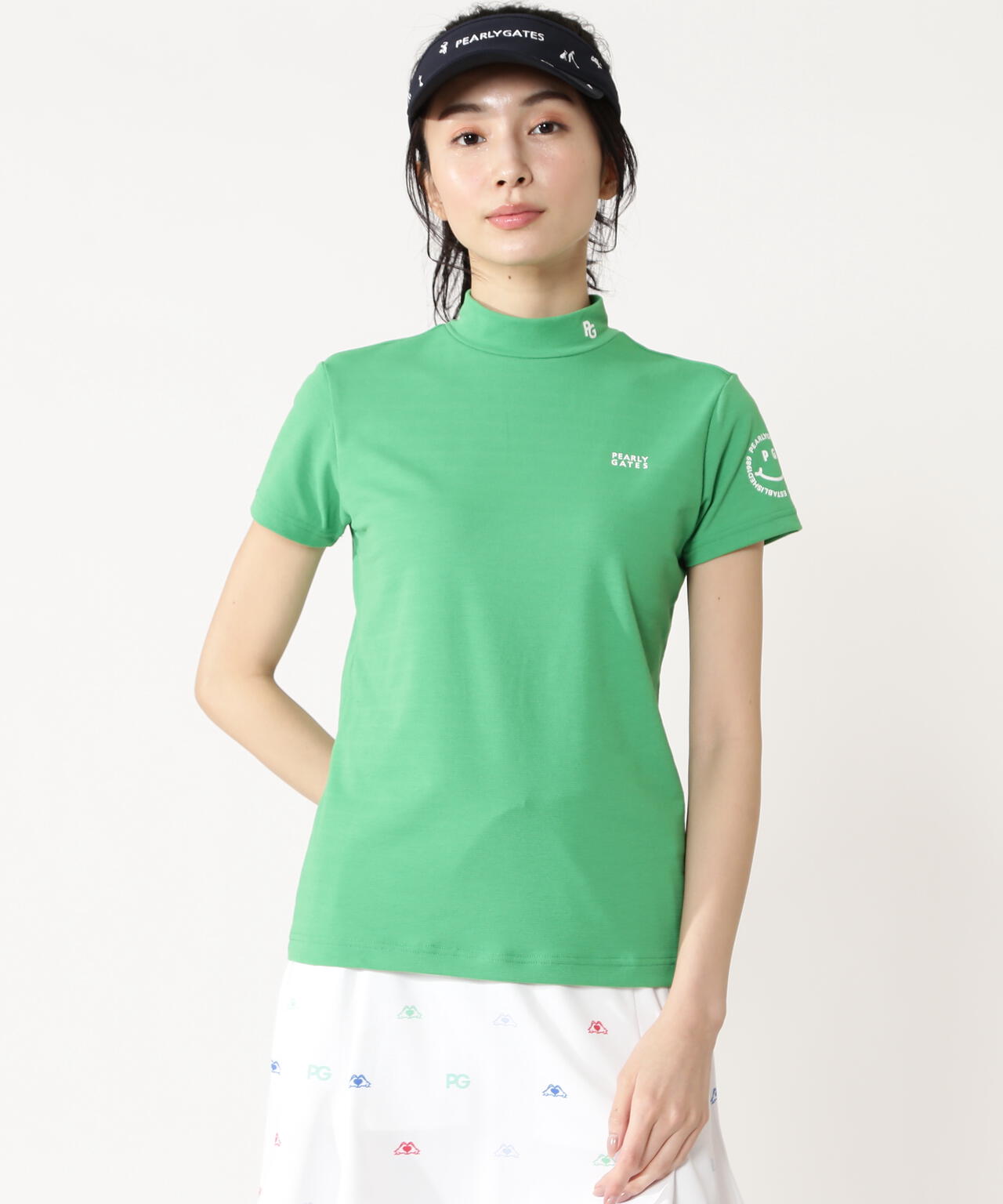 【PG is PG】FD30/ベア変形鹿の子ボーダー半袖ハイネックカットソー