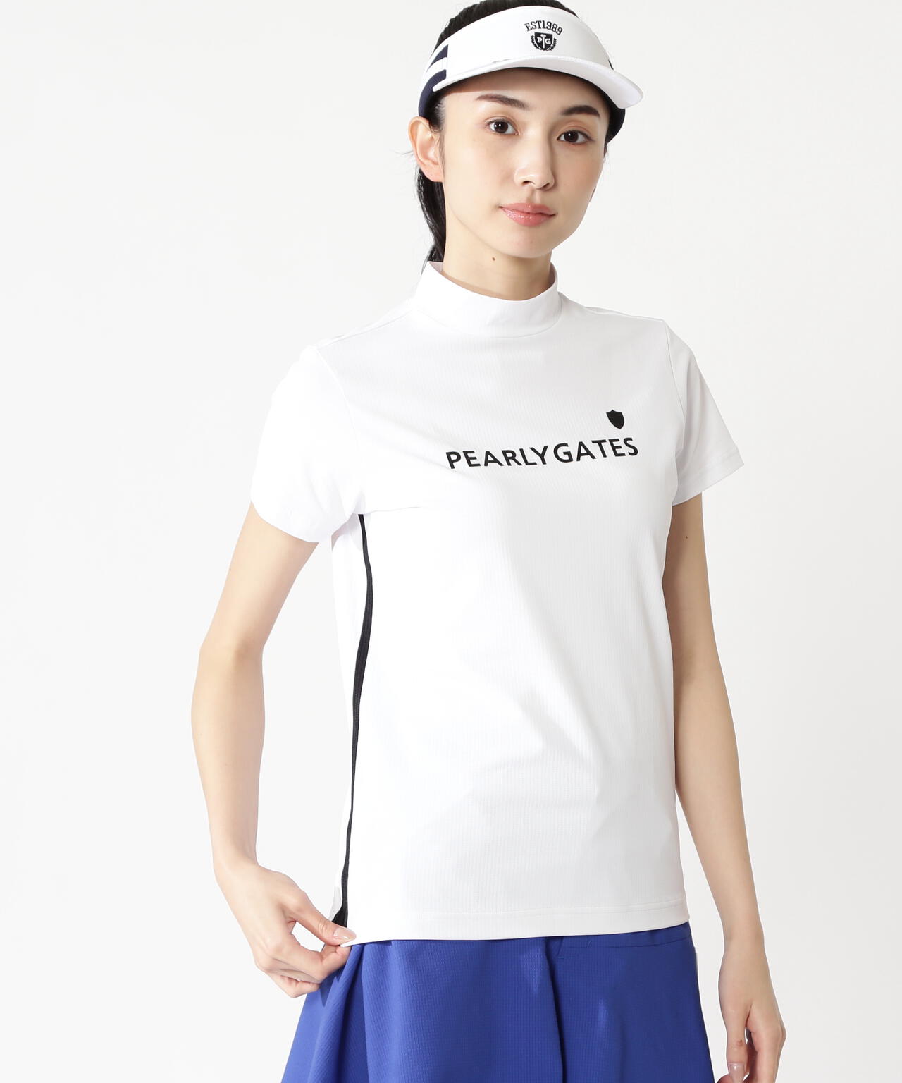 美品！パーリーゲイツ半袖ハイネックジャガードカットソー◇0号◇ PEARLY GATES - 美品！パーリーゲイツ半袖ハイネックジャガード