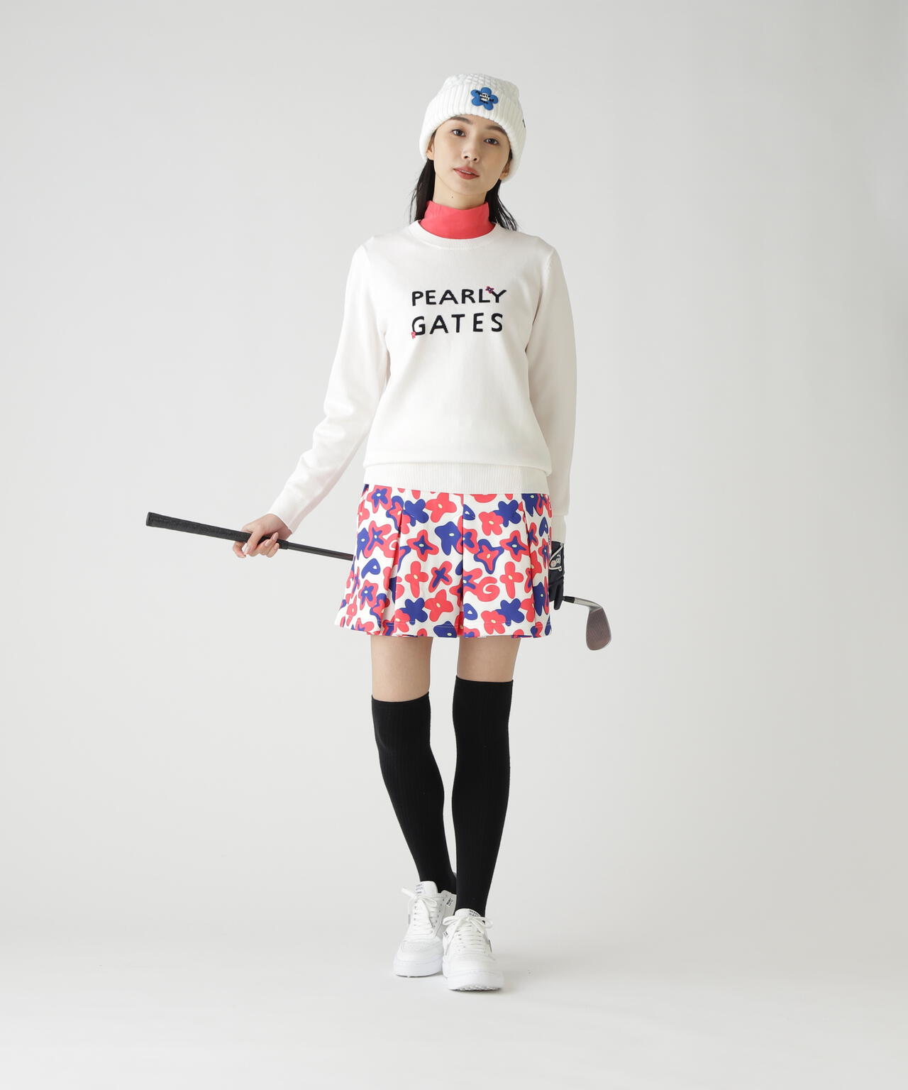 12G天竺×インターシャ クルーネックニットプルオーバー