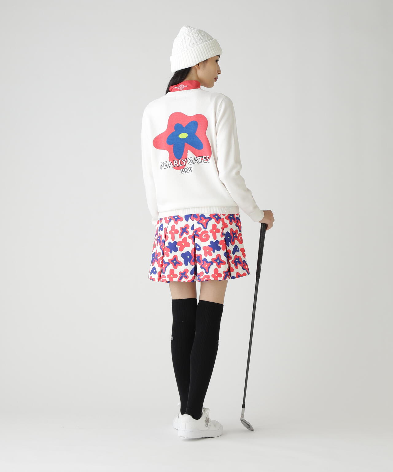 12G天竺×インターシャ クルーネックニットプルオーバー | PEARLY GATES