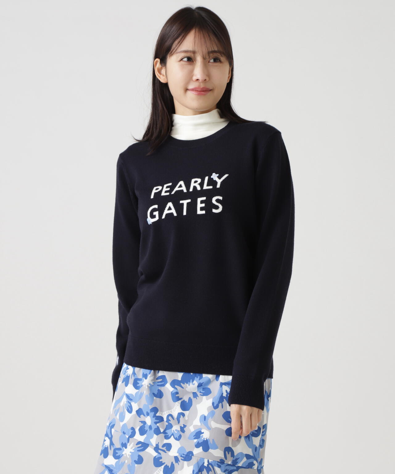 パーリーゲイツレディース インターシャ クルーネックニットプルオーバー サイズ0 パーリーゲイツレディース インターシャ クルーネックニットプル