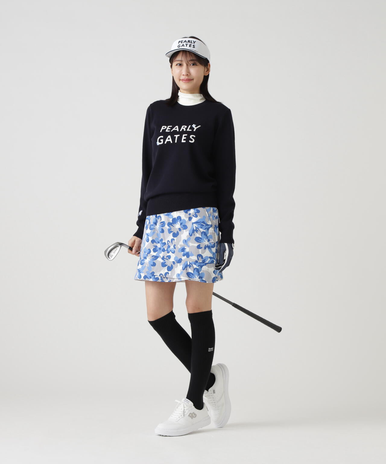 12G天竺×インターシャ クルーネックニットプルオーバー