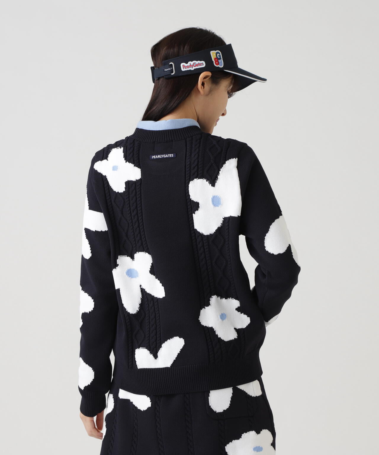 PEARLY GATES 花柄セーター サイズ1 PEARLY GATES セーター サイズ1 ネイビー PEARLY GATES(パーリーゲイツ