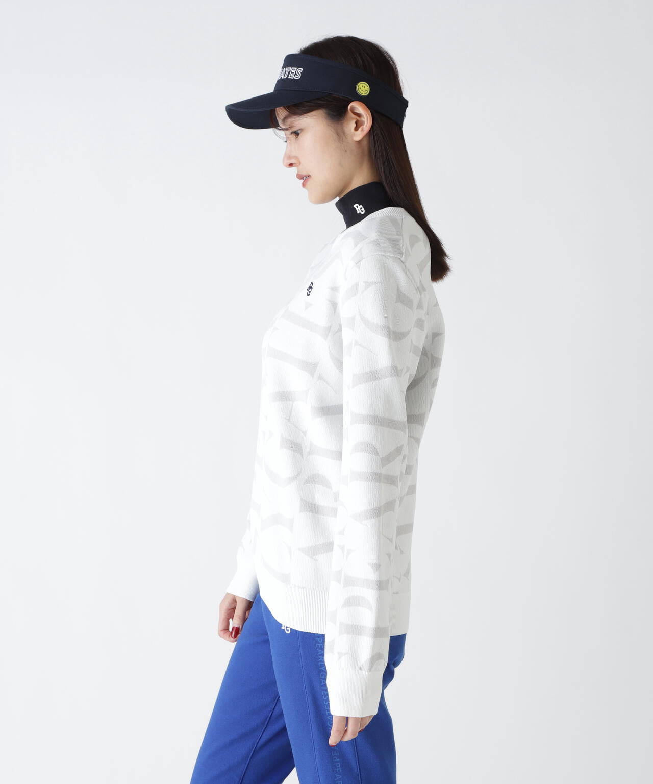 ダブルJQロゴ総柄クルーネックニットプルオーバー | PEARLY GATES