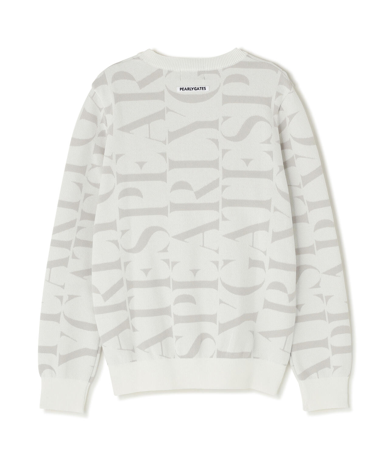 ダブルJQロゴ総柄クルーネックニットプルオーバー