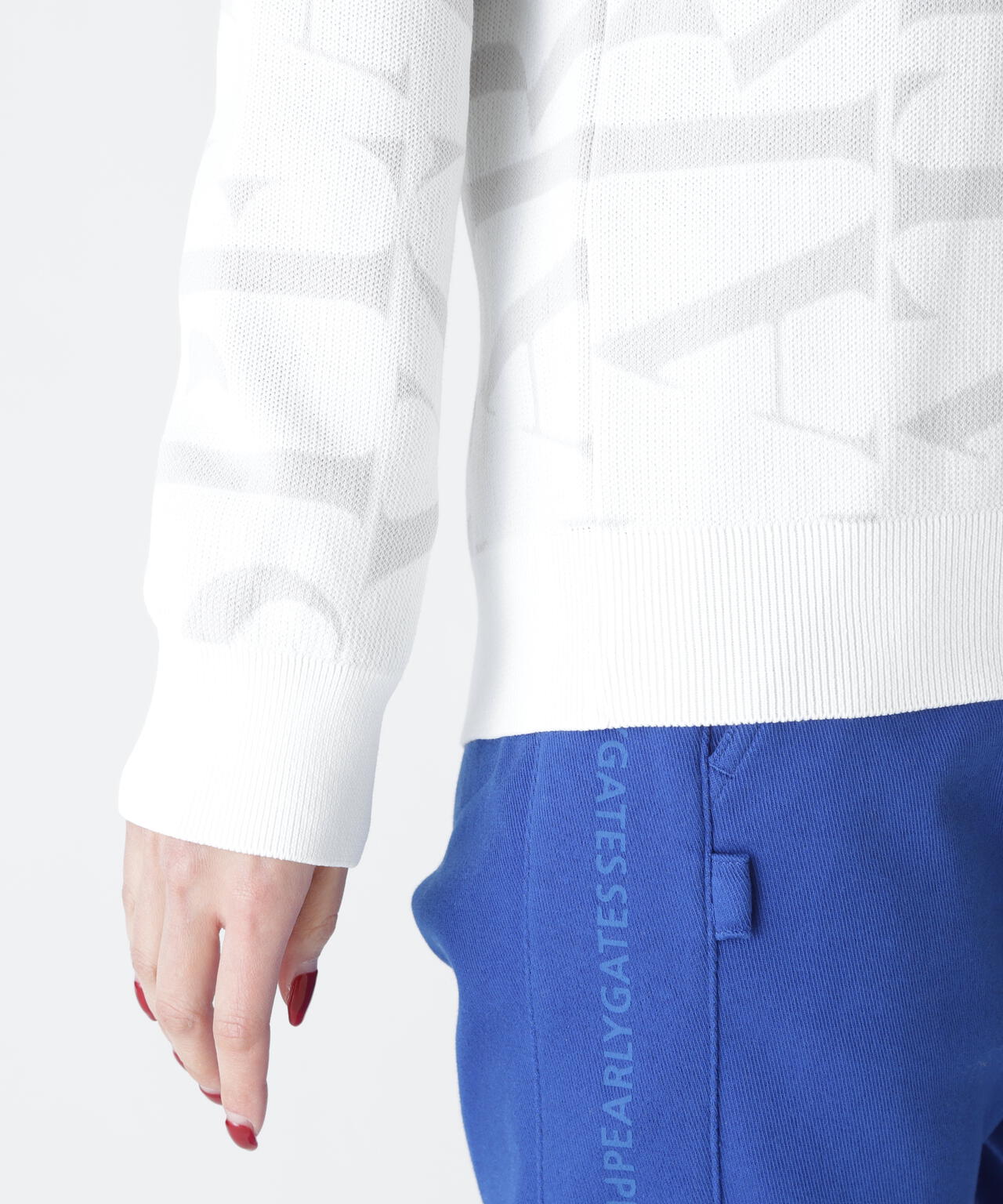 ダブルJQロゴ総柄クルーネックニットプルオーバー | PEARLY GATES