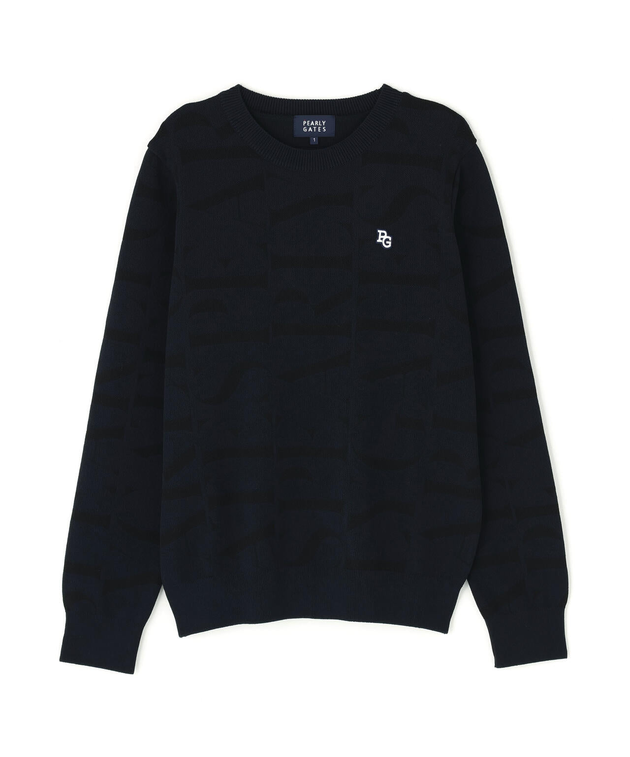 PEARLY GATES パーリーゲイツ ニットセーター ブラック系 ウール パーリーゲイツ カシミヤ100%クルーネックニット セーター ブラック