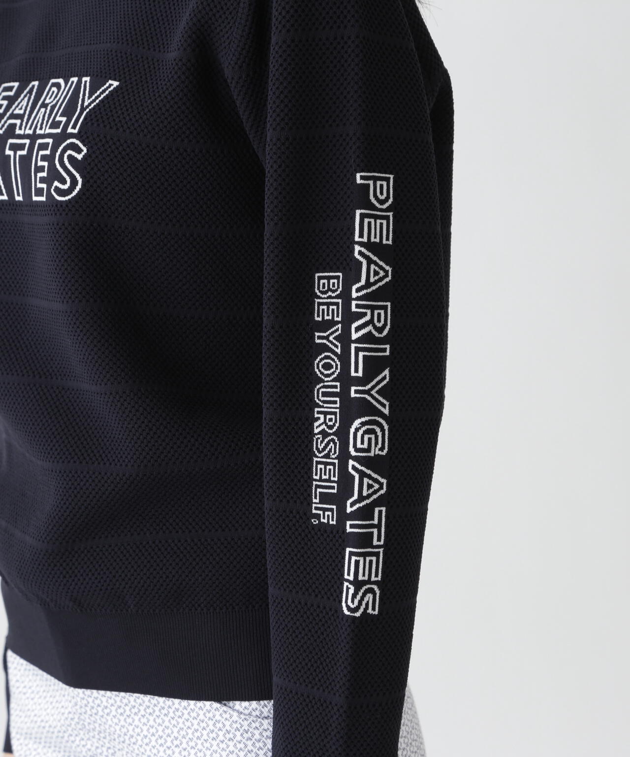 PG is PG ロゴジャガードクルーネックニットプルオーバー | PEARLY