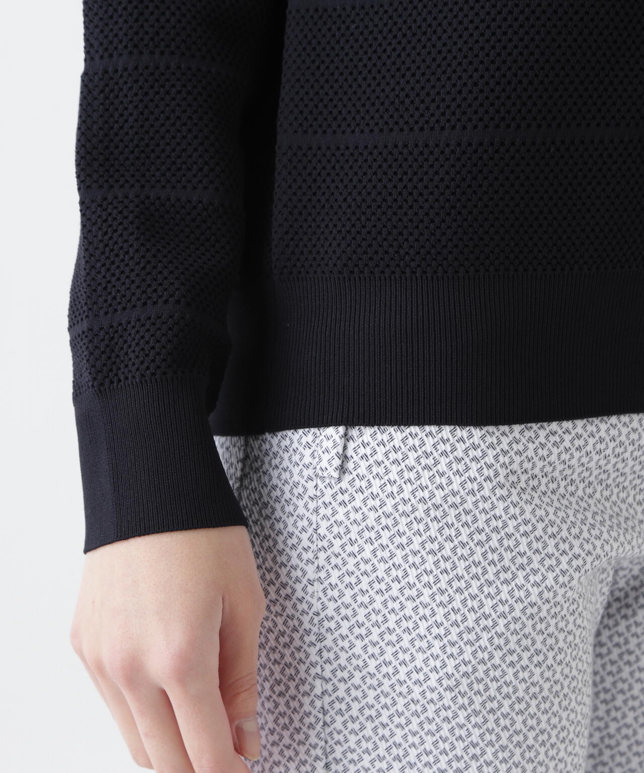 PG is PG】 ロゴジャガードクルーネックニットプルオーバー | PEARLY