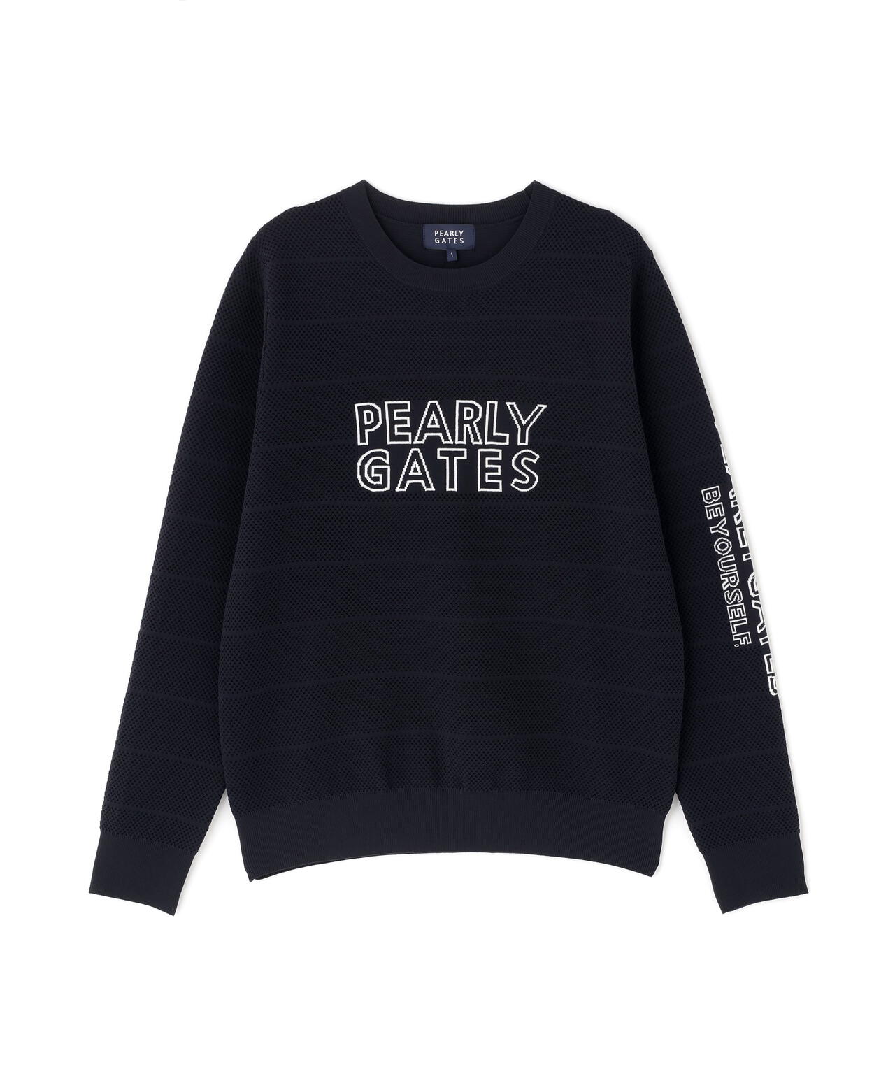 PG is PG】 ロゴジャガードクルーネックニットプルオーバー | PEARLY 