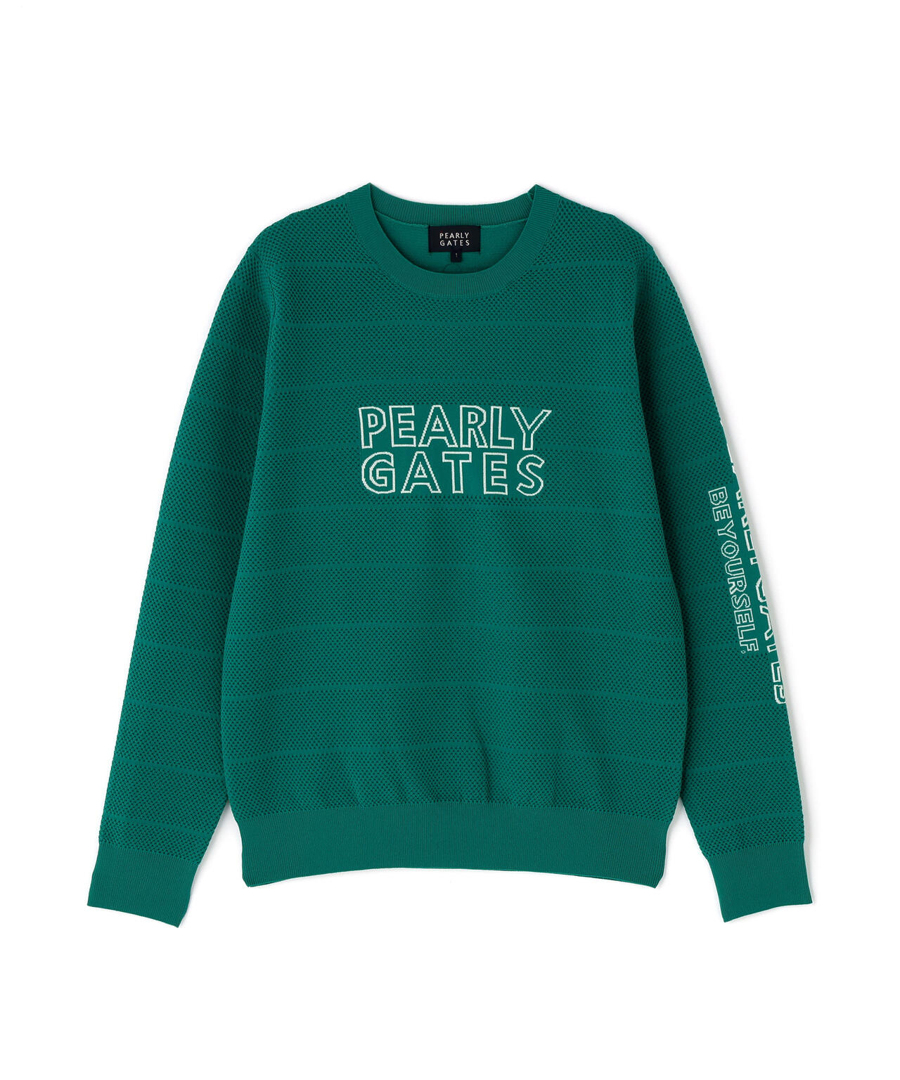 PG is PG ロゴジャガードクルーネックニットプルオーバー | PEARLY