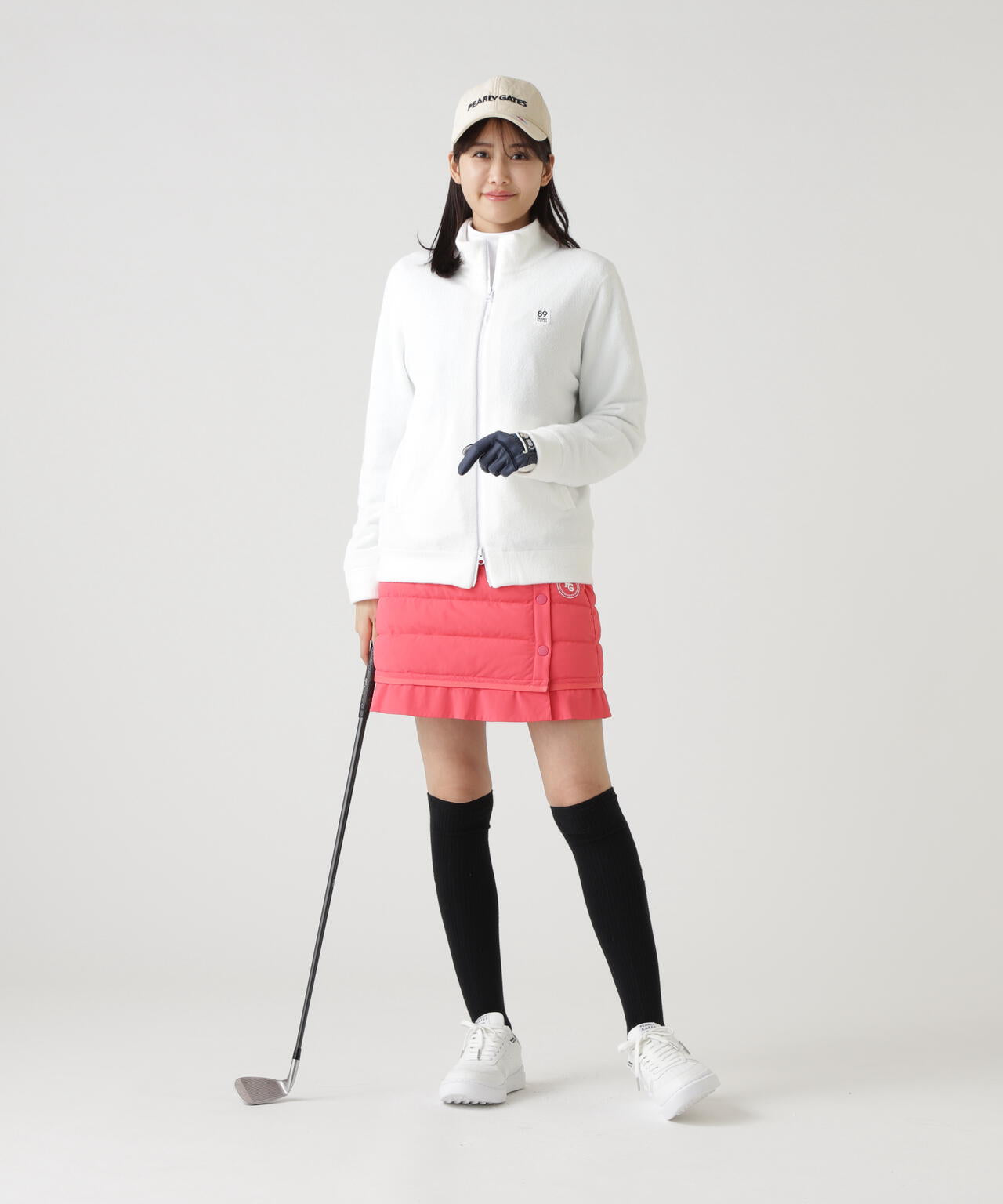 パーリーゲイツ　レディース　ブルゾン　ホワイト　S 裏付きニットスタンドブルゾン | PEARLY GATES（パーリーゲイツ