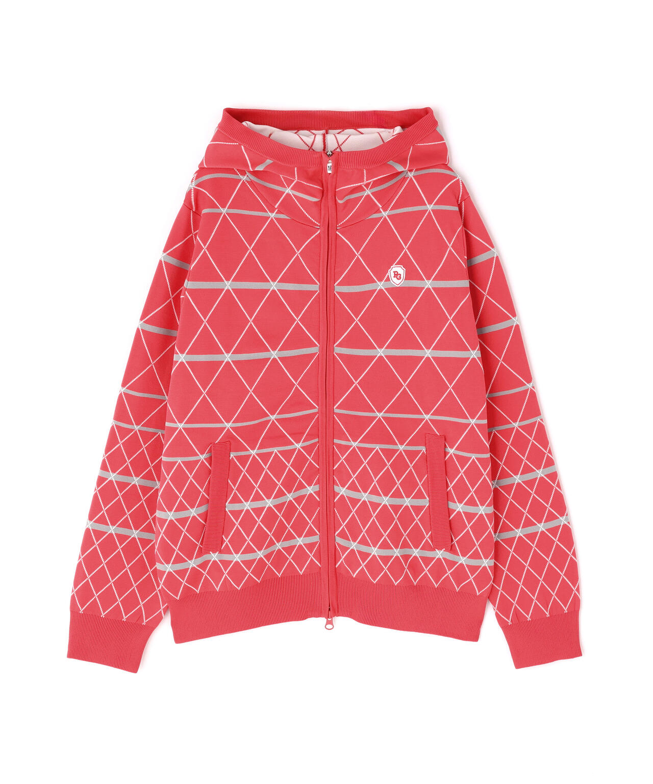 キルト風　袋ＪＱニットパーカー