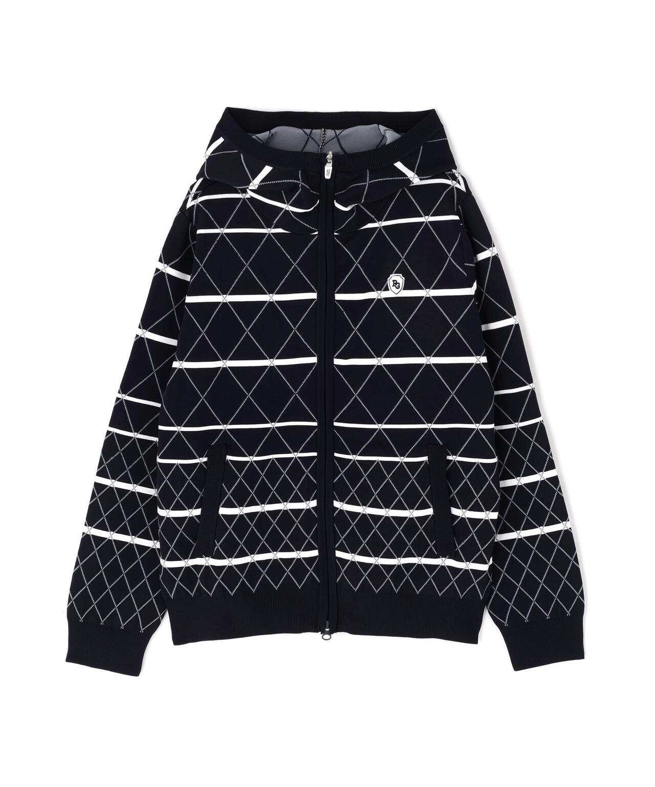 キルト風　袋ＪＱニットパーカー