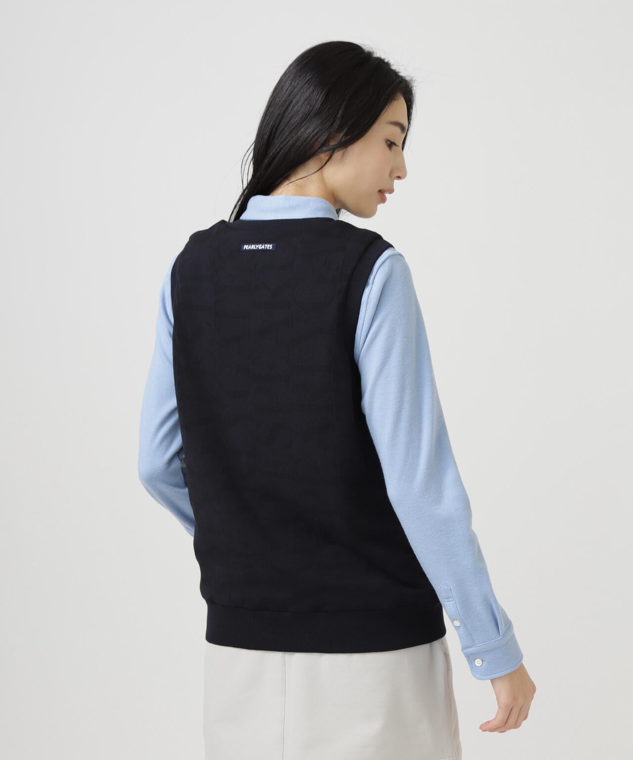 PEARLY GATES ★ニットベスト★サイズ5 ロゴ総柄Vネックニットベストプルオーバー | PEARLY GATES（パーリー