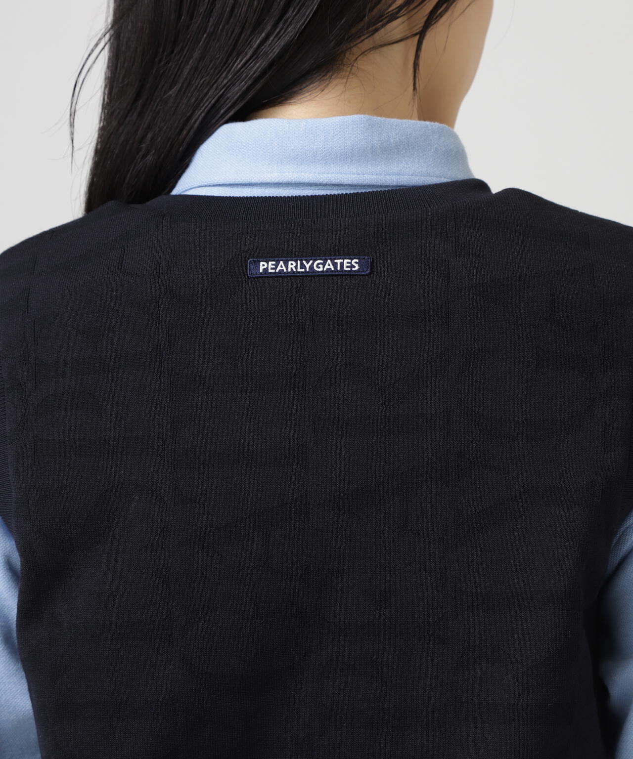 PEARLY GATES ブラック Vネック ベスト サイズ0 PEARLY GATES ブラック Vネック ベスト PEARLY GATES ☆ニットベスト