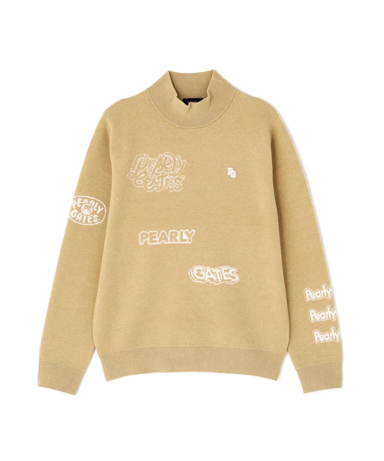 14GダブルJQ×ワッペン風ハイネックニットプルオーバー