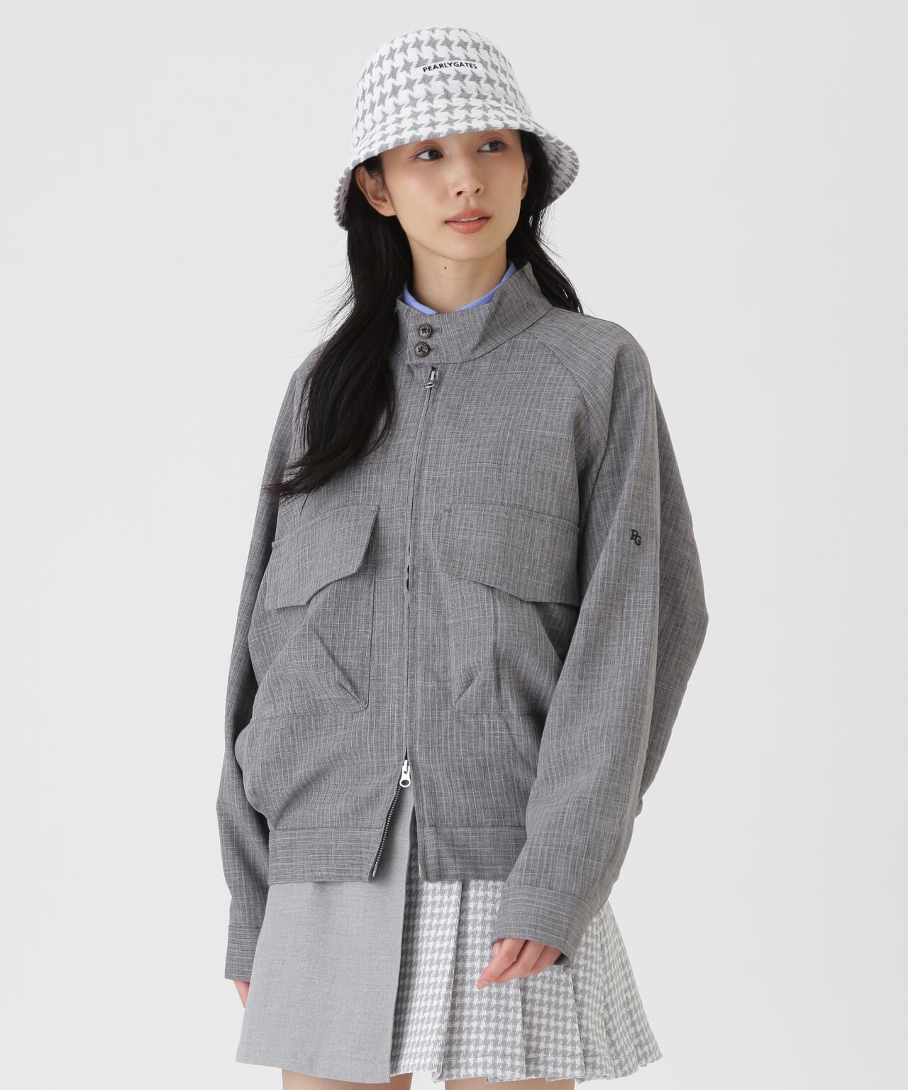 ウーリーノブルゾン ＜杢グレーピンストライプ柄＞ (WOMENS) | PEARLY