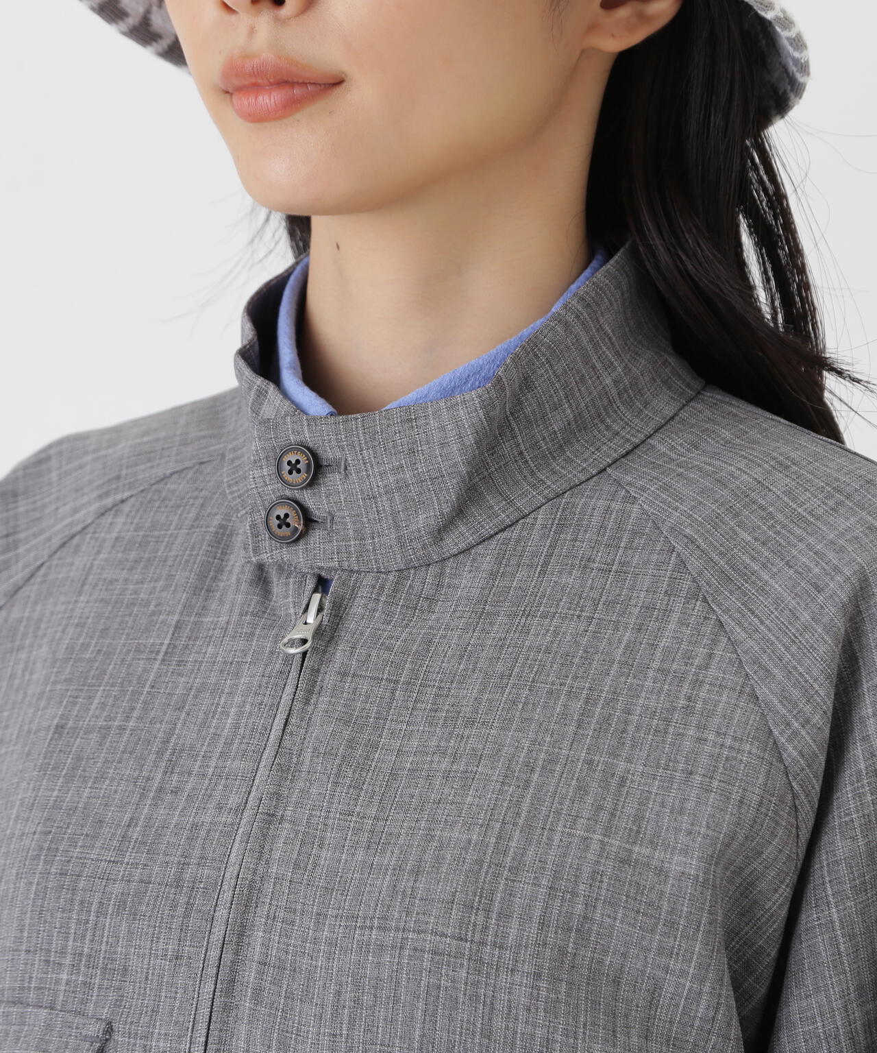 ウーリーノブルゾン ＜杢グレーピンストライプ柄＞ (WOMENS) | PEARLY