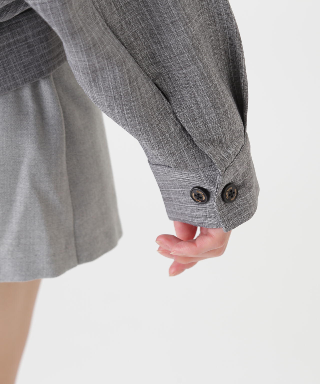 ウーリーノブルゾン ＜杢グレーピンストライプ柄＞ (WOMENS) | PEARLY