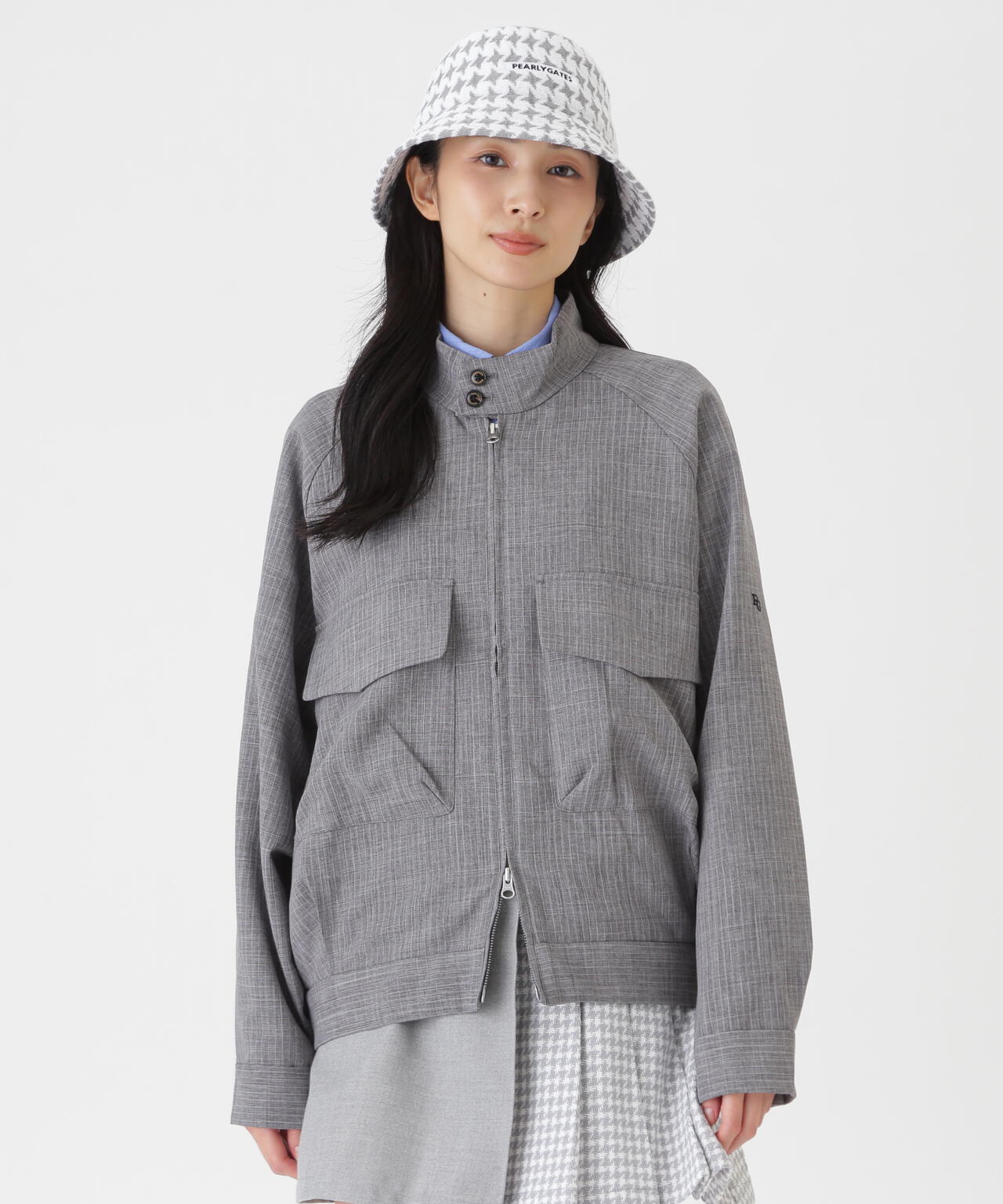 ウーリーノブルゾン ＜杢グレーピンストライプ柄＞ (WOMENS) | PEARLY