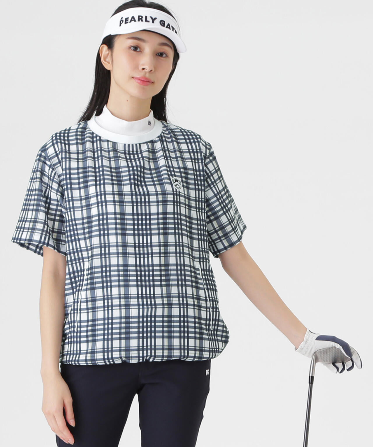 4WAY高通気Woven半袖スニードTシャツ ＜チェック柄＞ (WOMENS